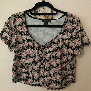 Plus siZe floral crop top